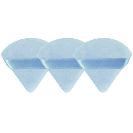 Triangle Powder Puff for Loose Powder Body Powder Makeup Foundation Wedge Shape Velour Cosmetic Sponge for Contouring (Light Blue)