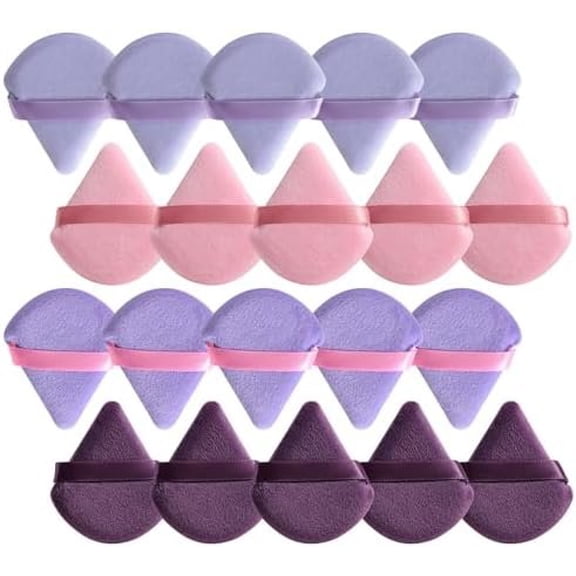 Triangle Puffs, Makeup Sponge Set 20 count, Applicators for Foundation, , Blush Large Pack ()