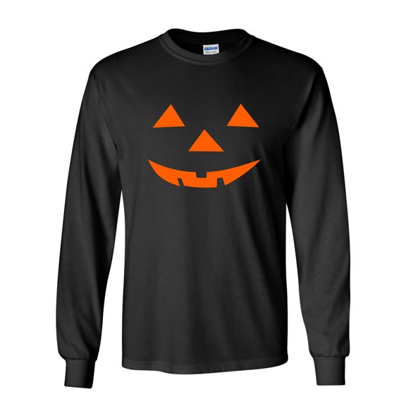 Triangle Pumpkin Emoticon Sarcastic Novelty Gift Idea Adult Humor Funny Men's Long Sleeve Shirts