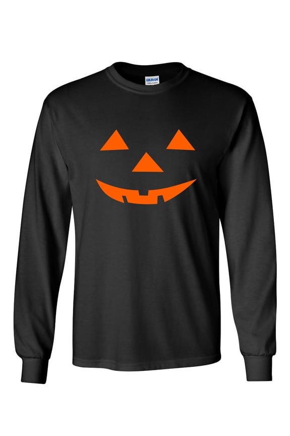 Triangle Pumpkin Emoticon Sarcastic Novelty Gift Idea Adult Humor Funny Men's Long Sleeve Shirts