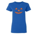 thumbnail image 1 of Triangle Pumpkin Emoticon Sarcastic Novelty Gift Idea Adult Humor Funny Women's Casual Tees, 1 of 3