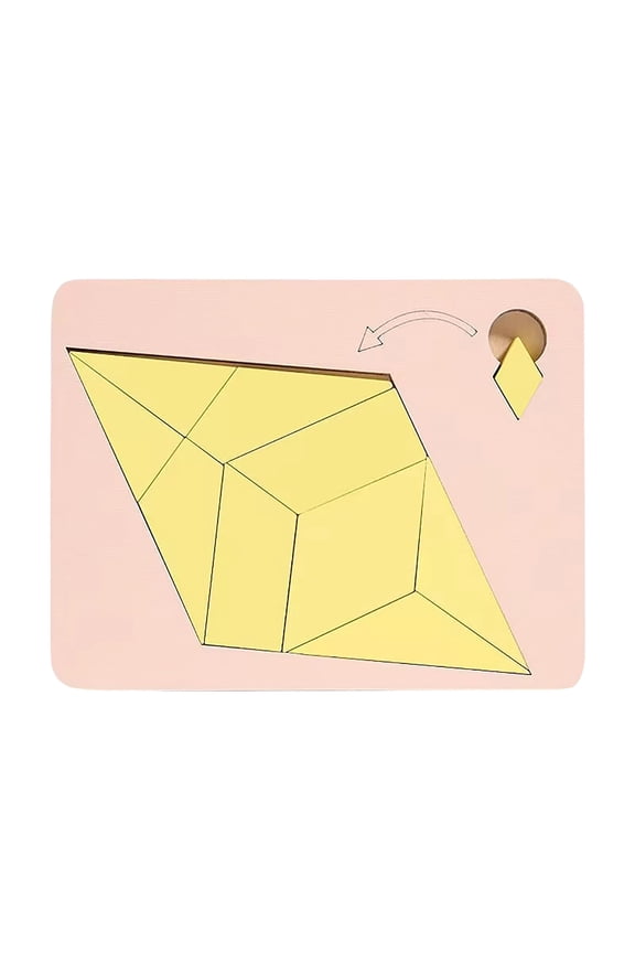 Triangle Puzzle Brain Teaser, Wooden Irregular Shape Puzzle Game, Mind Challenging Disappearing Square Design Triangulator for Problem Solving