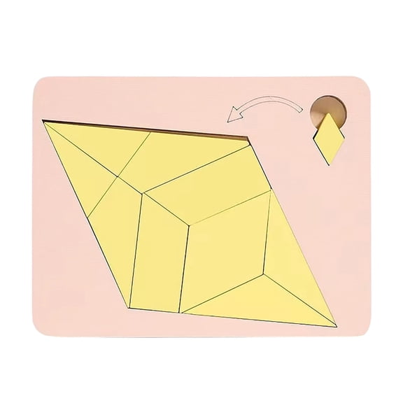 Triangulator Brain Teaser Wooden Puzzle Game with Irregular Shapes and Disappearing Square Design for Skill Development