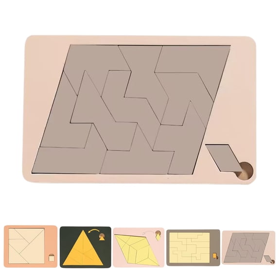 Triangle Puzzle, Solving The Wooden Block Puzzle Challenge, Wooden Irregular Shape Jigsaw, Vanished Square, Disappearing Triangle Design, Triangulator Wood Brain Teaser Jigsaw Game