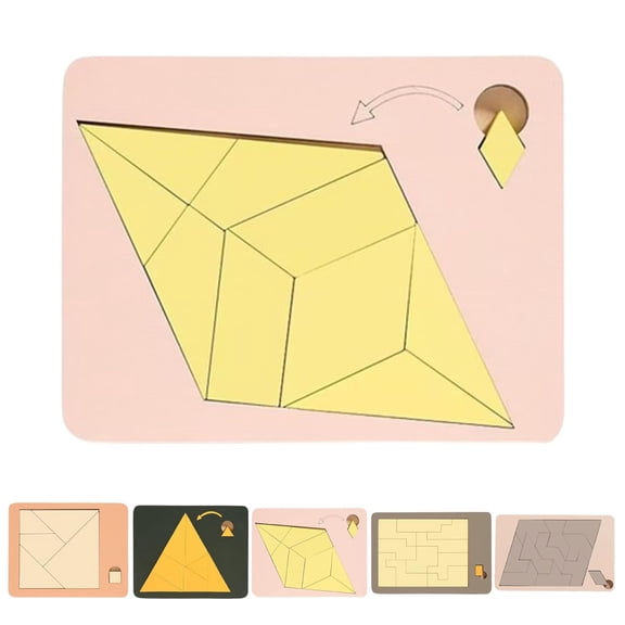 Triangle Puzzle, Solving The Wooden Block Puzzle Challenge, Wooden Irregular Shape Jigsaw, Vanished Square, Disappearing Triangle Design, Triangulator Wood Brain Teaser Jigsaw Game