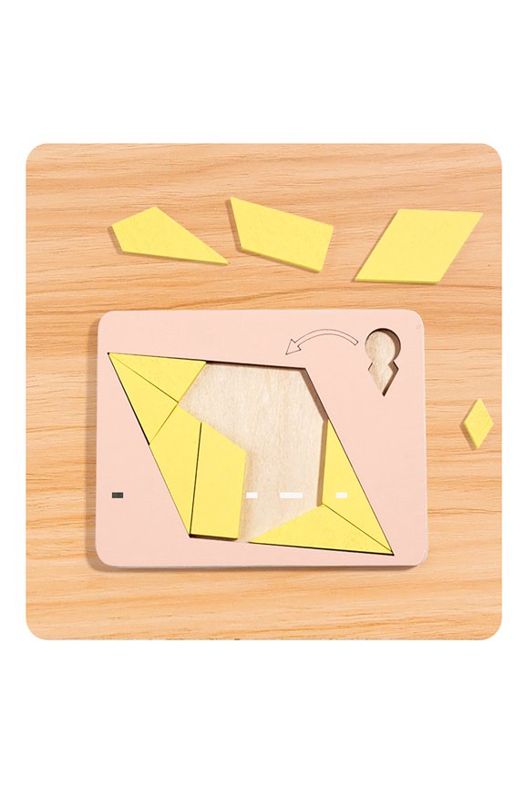 Triangle Puzzle, Solving The Wooden Block Puzzle Challenge, Wooden Irregular Shape Jigsaw, Vanished Square, Disappearing Triangle Design, Triangulator Wood Brain Teaser Jigsaw Game