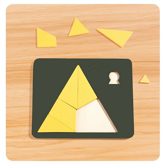 Triangle Puzzle, Solving The Wooden Block Puzzle Challenge, Wooden Irregular Shape Jigsaw, Vanished Square, Disappearing Triangle Design, Triangulator Wood Brain Teaser Jigsaw Game