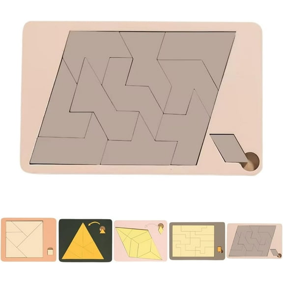 Triangle Puzzle, Solving The Wooden Block Puzzle Challenge, Wooden Irregular Shape Jigsaw, Vanished Square, Disappearing Triangle Design, Triangulator Wood Brain Teaser Jigsaw Game(Trilateral)