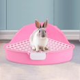 thumbnail image 1 of Triangle Rabbit Pet Pan Toilet for Bunny Rabbit Cage Accessories Pink, 1 of 7