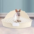 thumbnail image 1 of Triangle Rabbit Pet Pan Toilet for Bunny Rabbit Cage Accessories White, 1 of 7
