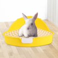 thumbnail image 1 of Triangle Rabbit Pet Pan Toilet for Bunny Rabbit Cage Accessories Yellow, 1 of 7