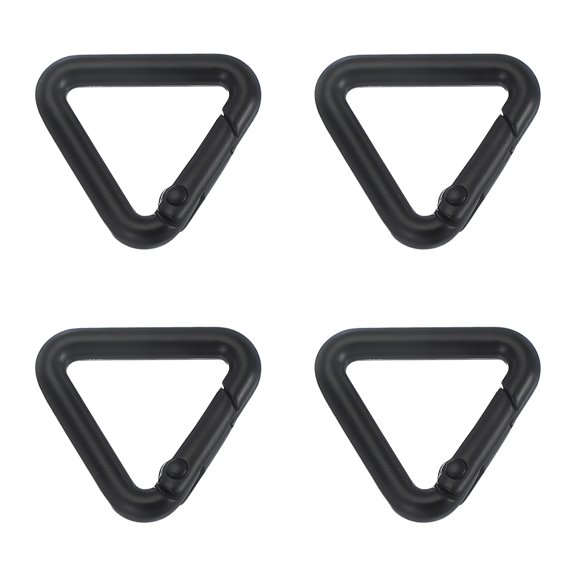 Triangle Ring Buckle Metal Spring Snap Clip Jump Rings Keychain Belt Fastener for DIY Purses Black 0.65"