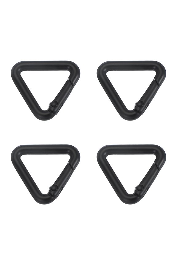 Triangle Ring Buckle Metal Spring Snap Clip Jump Rings Keychain Belt Fastener for DIY Purses Black 0.65"