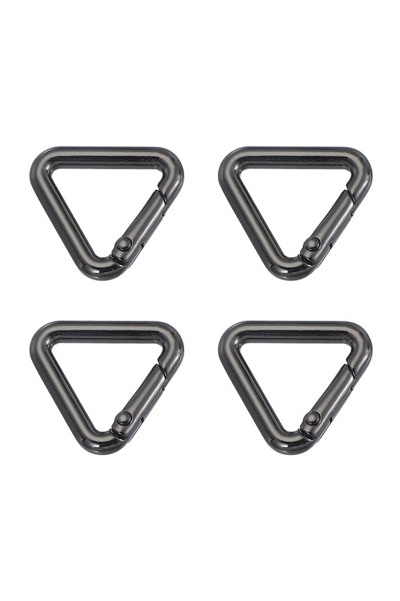 Triangle Ring Buckle Metal Spring Snap Clip Jump Rings Keychain Belt Fastener for DIY Purses Dark Gray 0.65"