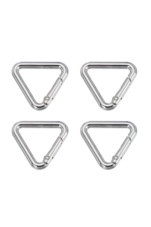 Triangle Ring Buckle Metal Spring Snap Clip Jump Rings Keychain Belt Fastener for DIY Purses Silver 1"