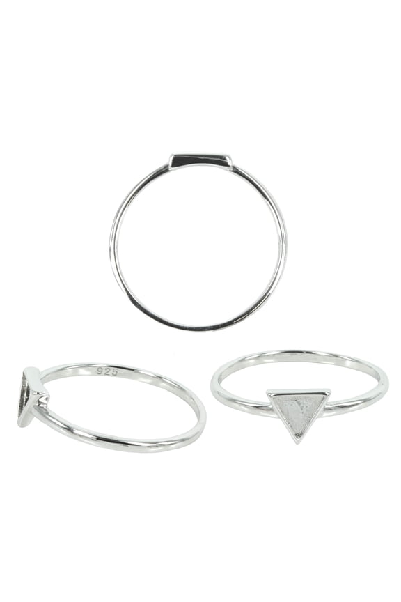 Triangle Ring Setting with Round Prongs Mounting in Sterling Silver 5mm | MTR411 (7)