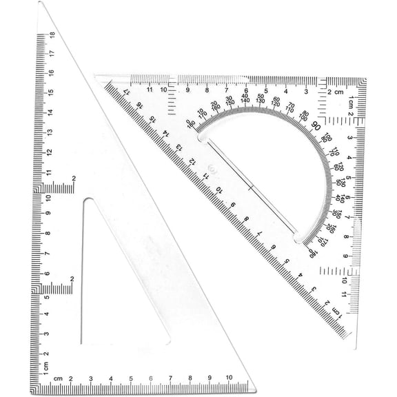 Triangle Ruler Square Set, 30/60 and 45/90 Degrees, Set of 2