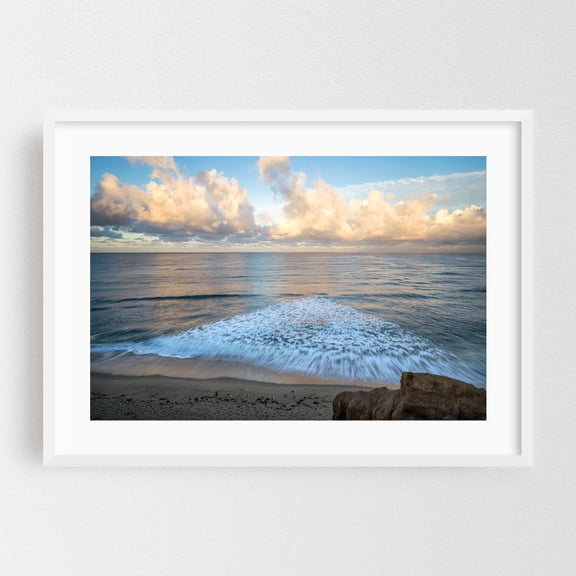 Triangle - San Diego California Photography Ocean Beach Coast Waves Scenic Landscape Sunset White Framed Wall Art Print 5 x 7 inches
