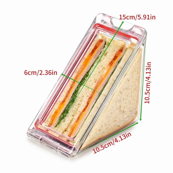 Triangle Sandwich Container Reusable Washable Sandwich Box For Lunch For School (2pcs)