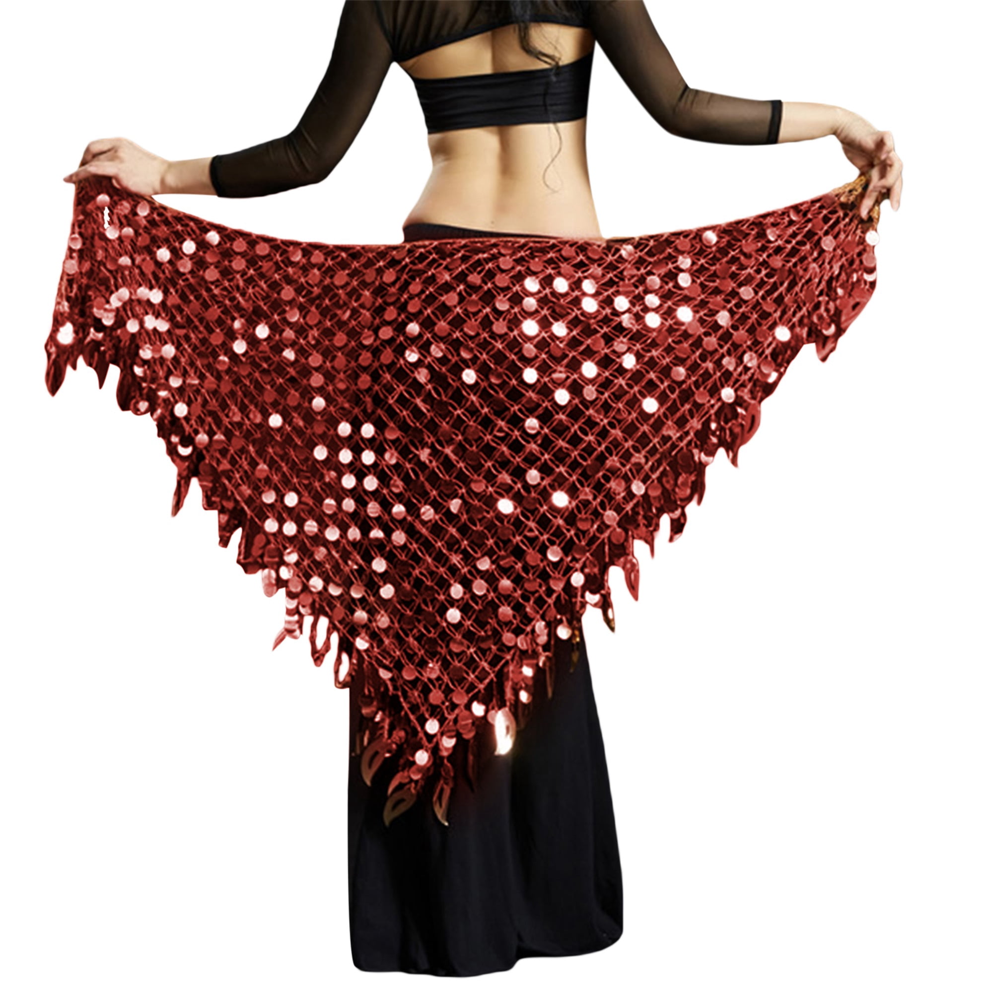 Triangle Sequins Tassel Hip Belt Waist Chain for Belly Dance 
