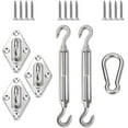 thumbnail image 1 of Triangle Shade Sail Hardware Kit Stainless Steel Accessary Includes Turnbuckles Pad Eyes Snap Hooks Screws Sunsail Installation Tighten Sail to Install A Canopy-8 inches B, 1 of 5