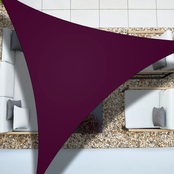 Imountek 13ft Triangle Shade Sail, UV Protection Sun Canopy Shelter Cover for Patio Garden Outdoor, Purple