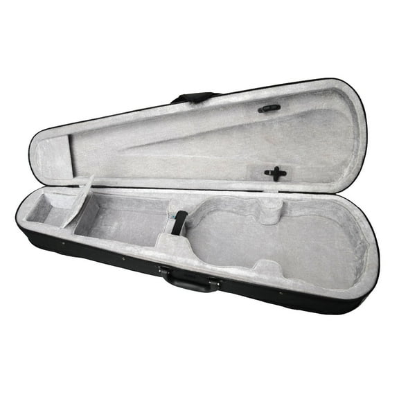 Triangle Shape Case with Silver Gray Lining for 4/4 Violin Black/Durable Cloth Fluff