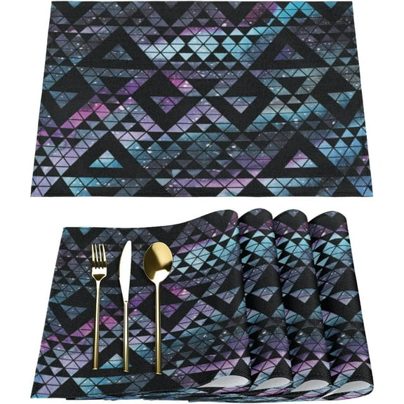 Triangle Shape Placemats Set of 4 Rectangle Table Mats Washable Heat-Resistant Place Mat for Kitchen Dining Table Decor Indoor Outdoor