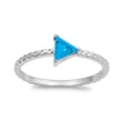 thumbnail image 1 of Triangle Shape Simulated Turquoise Braided Band Ring Sterling Silver, 1 of 2