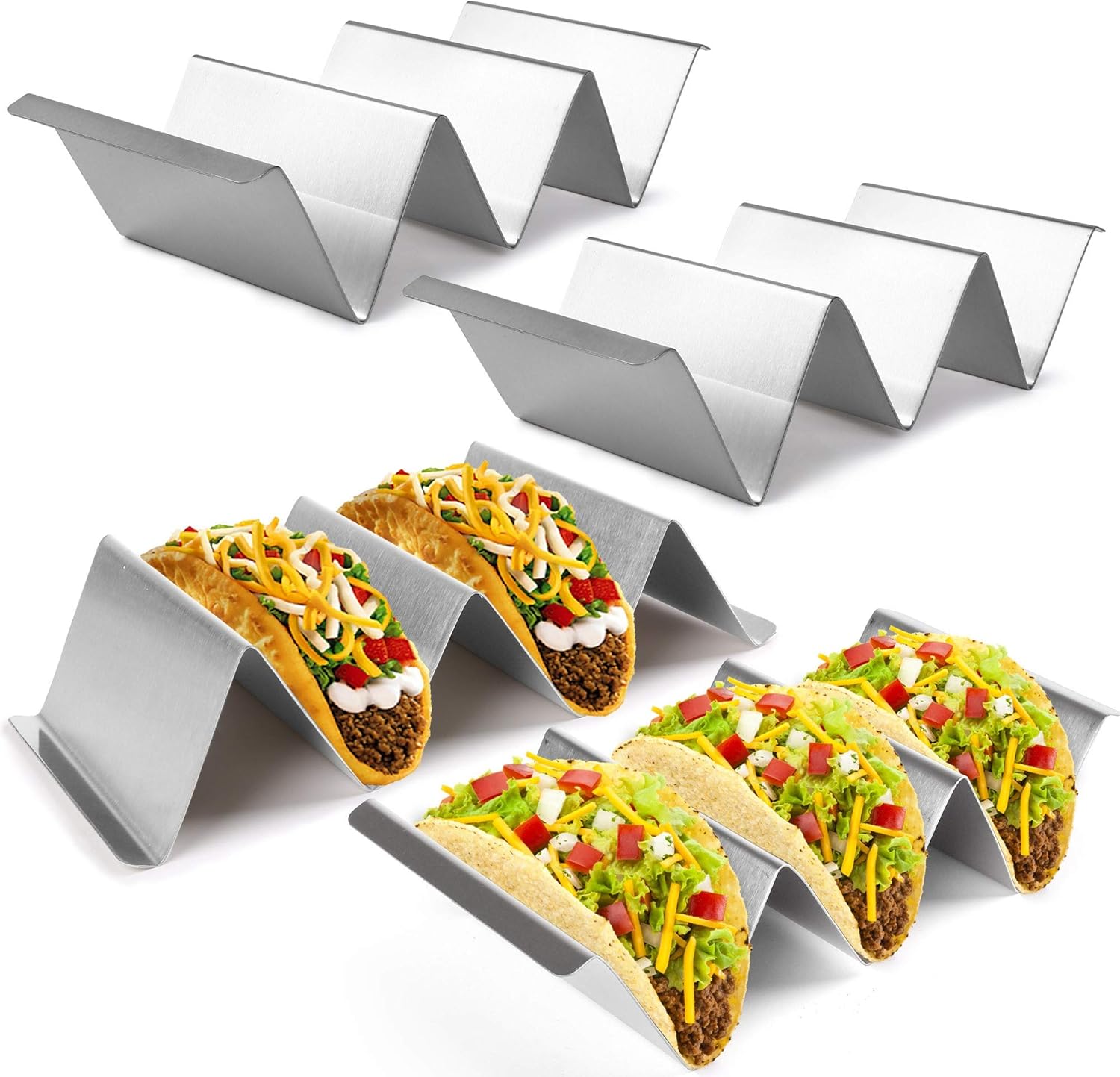 Triangle Shape Taco Holders, Stainless Steel Taco Tray for Picnics ...