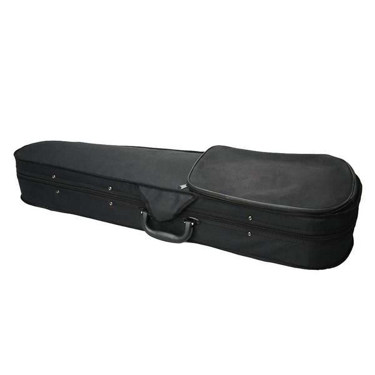 Triangle Shape Violin Case for 4/4 Violin - Black Durable Cloth with Silver Gray Fluff Lining, Protective Instrument Storage Case