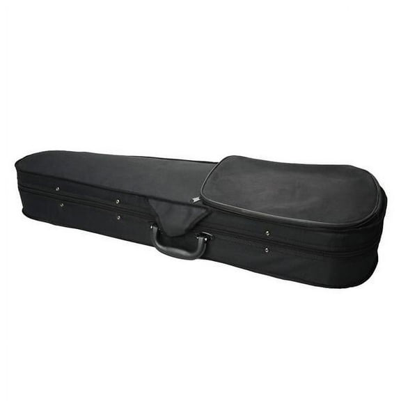 Triangle Shape Violin Case for 4/4 Violin - Black Durable Cloth with Silver Gray Fluff Lining, Protective Instrument Storage Case