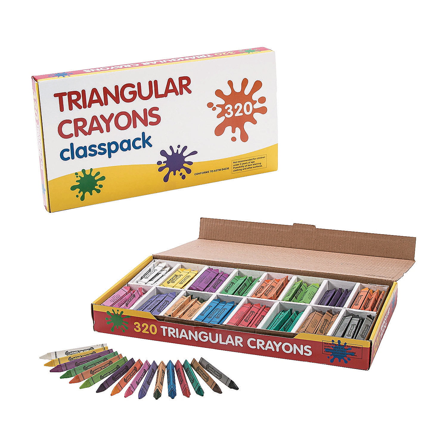 Triangle Shaped Crayons Classpack Basic Supplies 320 Pieces