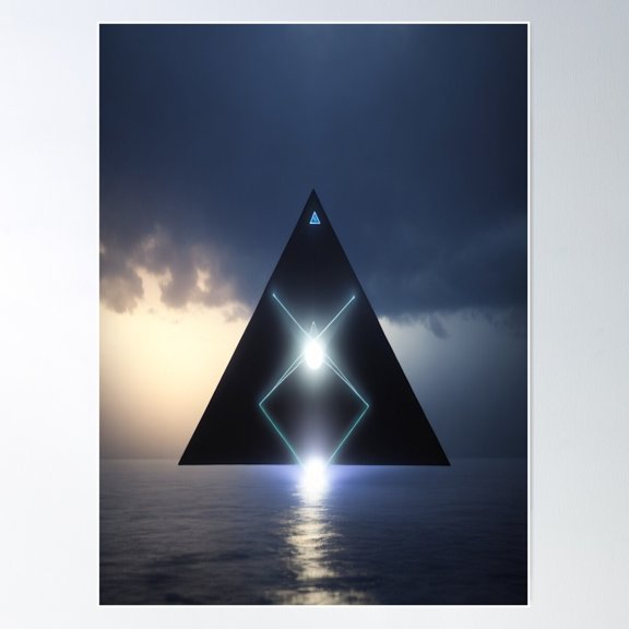 Triangle-Shaped Ufo Poster Wall Art, Modern Wall Decor For Living Room Bedroom, 16x24 UNFRAMED