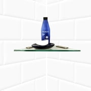 Triangle Shower Shelf with 4" Rectangle Clamps By Spancraft Glass