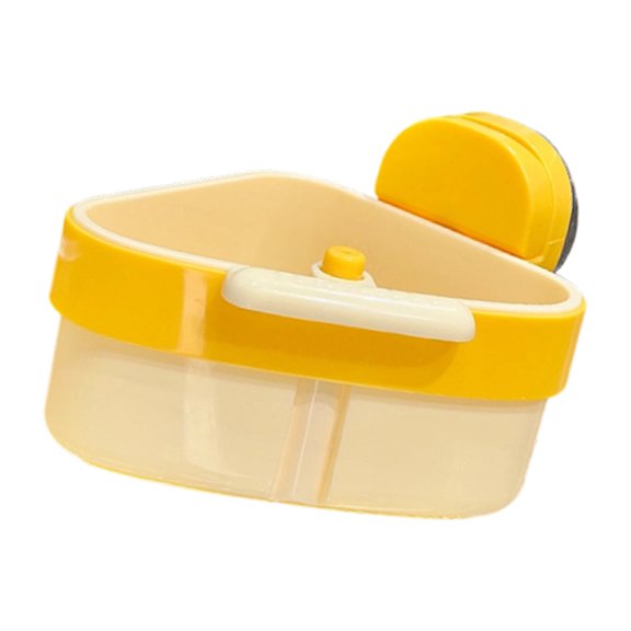 Triangle Sink Strainer Basket with Suction Cup Holder PP Kitchen Drain Rack for Fruit Tools and Sponge Storage