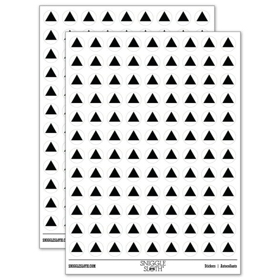 Triangle Solid 200+ Round Stickers - White - Matte Finish - 0.50" Size