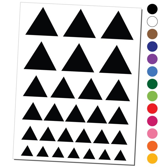 Triangle Solid Water Resistant Temporary Tattoo Set Fake Body Art Collection - Brown