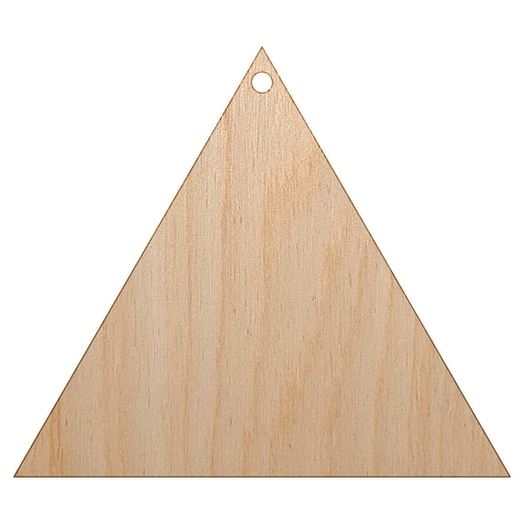 Triangle Solid Wood Holiday Christmas Tree Ornament Unfinished DIY Pre-Drilled Craft