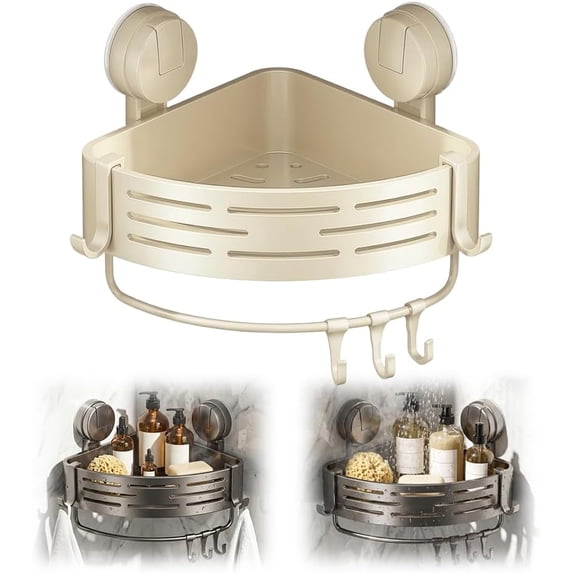 Triangle Suction Cup Corner Shelves, 2026 Upgraded Corner Shower Shelf ...