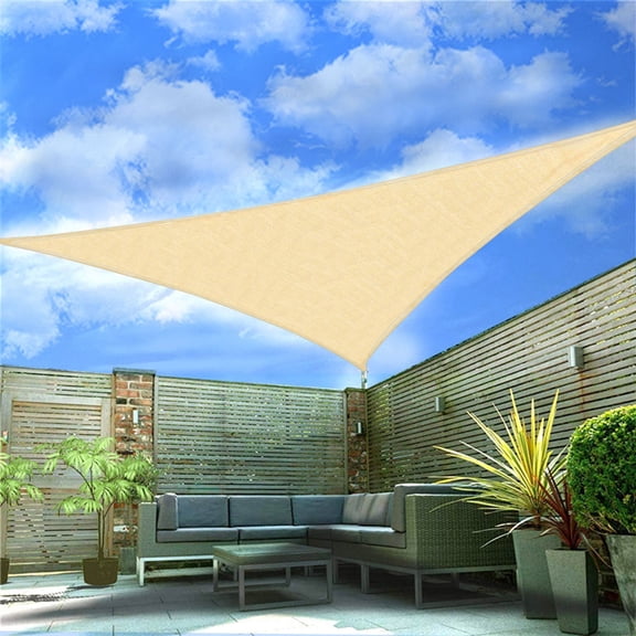 Triangle Sun Shade Sail, 10x10x10ft Heavy Duty Fabric UV Block for Patio Backyard Garden Outdoor Activities with 3 Ropes