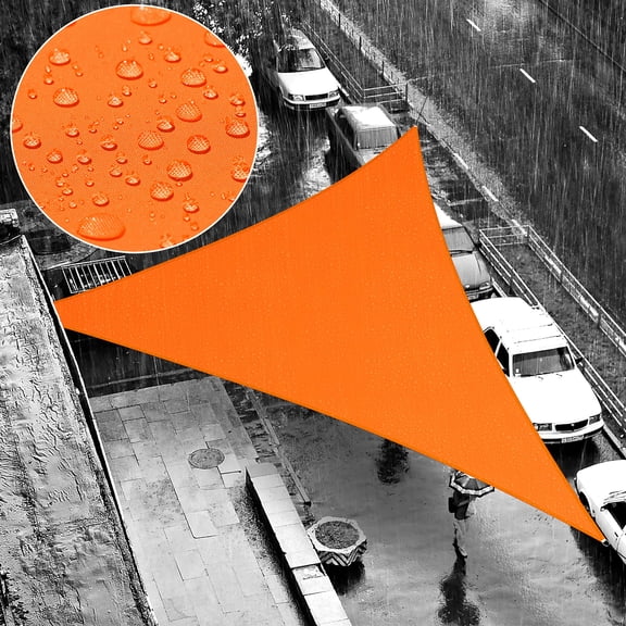 Triangle Sun Shade Sail 8x10x12.8 FT, Water Resistant UV Block Fabric for Outdoor Patio Deck, Beige, 95% UV Blockage