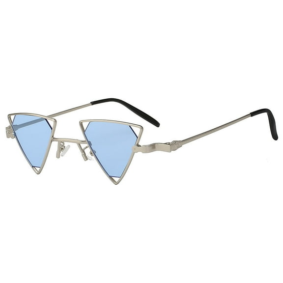 Triangle Sunglasses - Silver Frame / Blue Lens