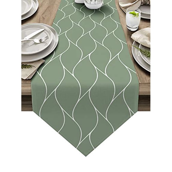 Triangle Table Runners Long Black Quatrefoil Water Wave Texture Dresser Scarves Table Decoration for Wedding Party/Graduation Ceremony/Banquet