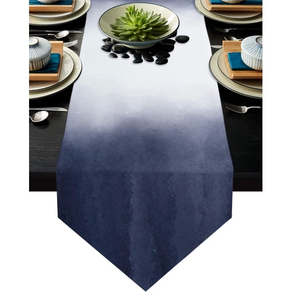 Triangle Table Runners Long Indigo Blue Ombre Dresser Scarves Table Decoration for Wedding Party/Graduation Ceremony/Banquet Abstract Artwork Gradient