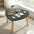 thumbnail image 1 of Triangle Table in Wood Mid Century Modern Solid Wood Base and Triangle Table for Living Room Low Minimalist Tea Table Coffee Tables （Black）, 1 of 6