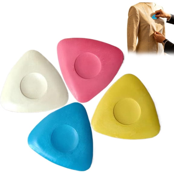 Triangle Tailors Chalk Washable Marking Tool for Fabric, Leather & Crafts | Ideal for Sewing, Embroidery, Classroom, Studio, and Home Use(4pcs,C)