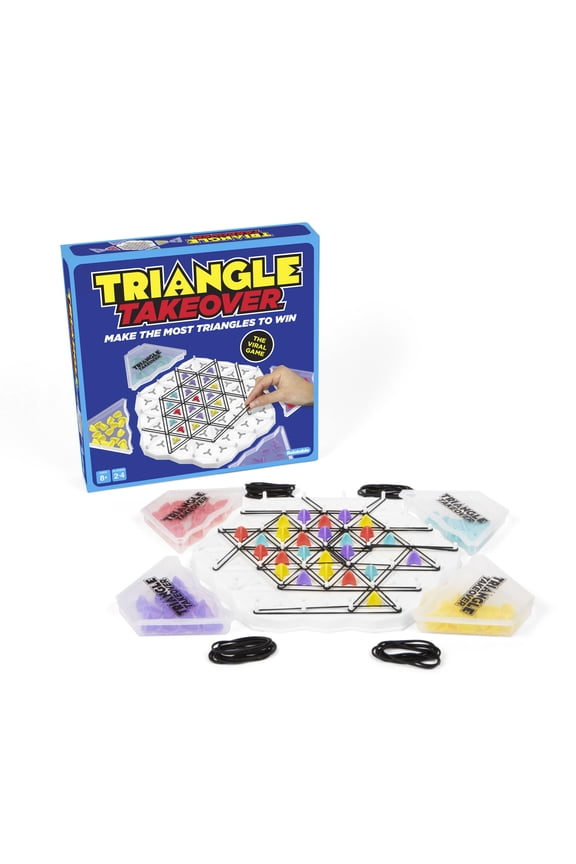 Triangle Takeover by Relatable, Family Game for Kids Ages 8+, Includes Board, Rubber Bands, Pegs & Storage Cases