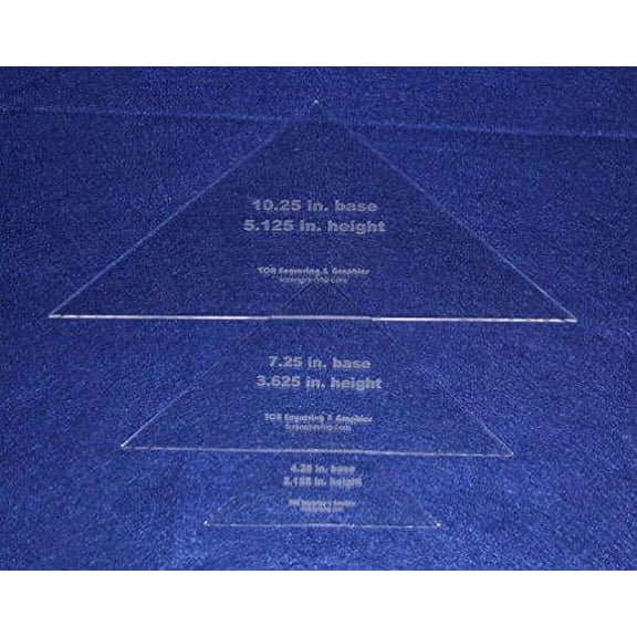 Triangle Templates- 3 Piece Special Set- No Seam - Clear 1/8"