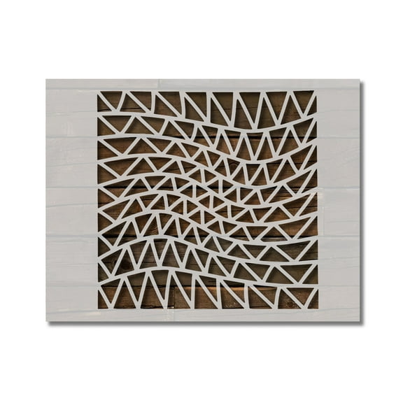 Triangle Triangles Illusion Waves Pattern Stencil Template Reusable 8.5 x 11 for Painting on Walls, Wood, Etc. By Stencilville